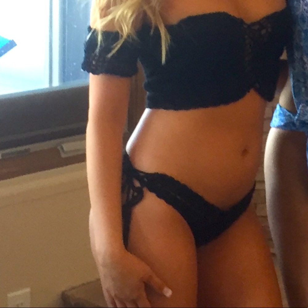 Black crochet bathing suits